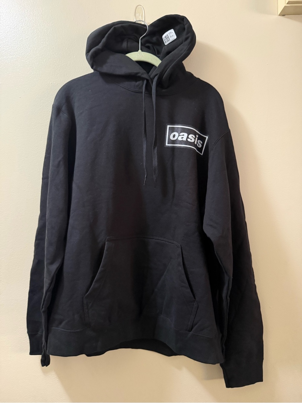 Oasis Black Hooded Sweatshirt with White Logo